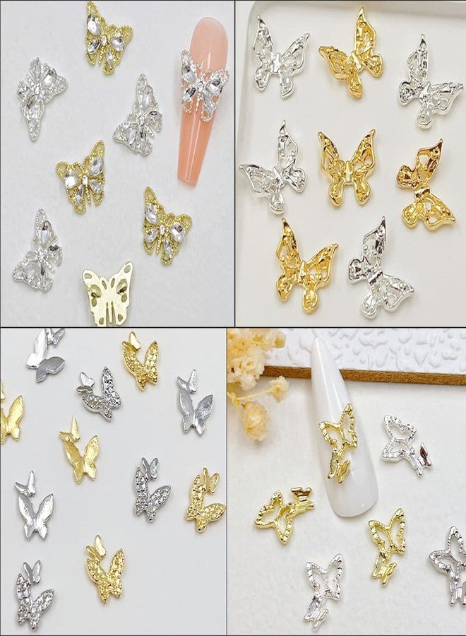KACHIMOO 124 PCS Butterfly Nail Charms Gold Silver Nail Charms 3D Butterfly Charms for Nail Design - Image 5